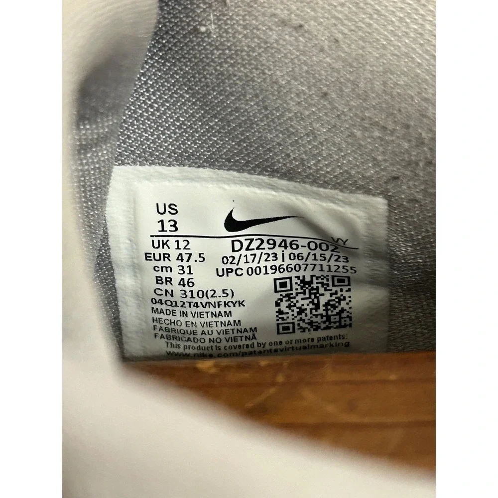 Nike Zoom Freak 5 TB Wolf Grey/White DZ2946‑002 Size 13 Sneakers